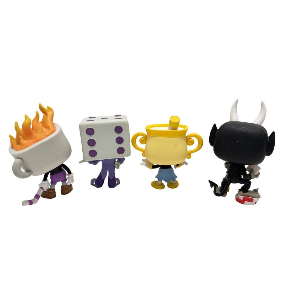 Funko Cuphead Characters Set - White, Black, Yellow, Purple, Brown - Picture 8 of 8